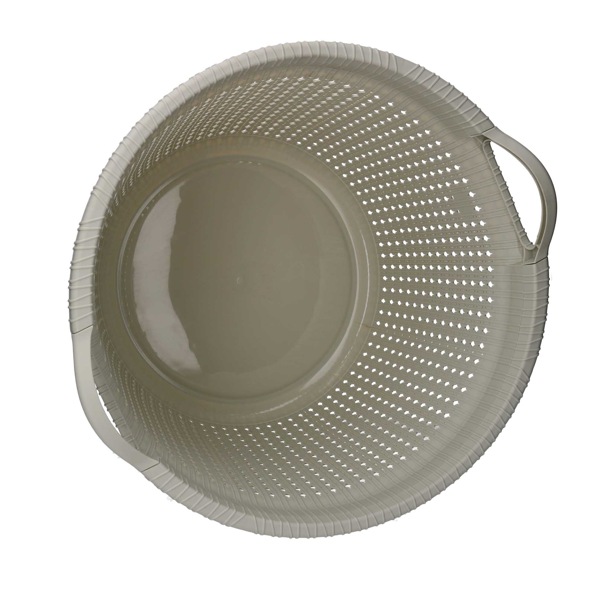 Cesta portabiancheria plastica crema tonda cm ø48,6h32,6